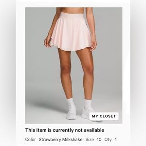 Lululemon Court Rival High-Rise Tennis Skirt Long Strawberry Milkshake
